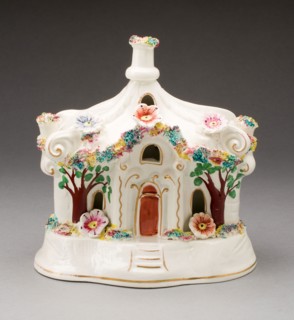 Incense Burner, c. 1830, England, Staffordshire, Staffordshire, Glazed earthenware with polychrome