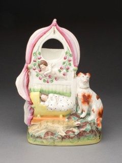 Watch Holder, c. 1830, England, Staffordshire, Staffordshire, Glazed earthenware with polychrome
