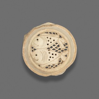 Clay filter with design of fish, Fatimid dynasty (969–1171), 11th–12th century, Egypt, Fustat, Masr