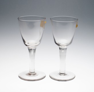 Two Wine Glasses, 19th century, England, Glass, H. 21.4 cm (8 7/16 in.)
