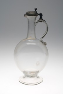 Flagon, c. 1750, Flanders, Flanders, Glass with pewter mount, 32.4 × 15.2 cm (12 3/4 × 6 in.)