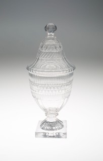 Covered Urn, 1810/30, England, Glass, 29.2 × 11.8 cm (11 1/2 × 4 5/8 in.), Untitled (Going Home),