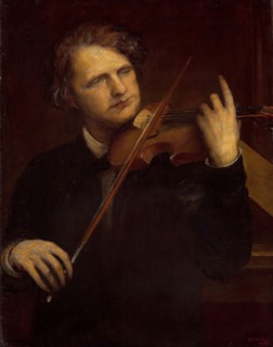 A Lamplight Study: Herr Joachim, 1868, George Frederick Watts, English, 1817-1904, England, Oil on