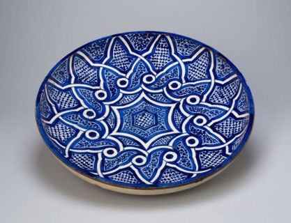 Shallow bowl, Late 19th century, Morocco, Morocco, Hard buffware body, thick walls, opaque white