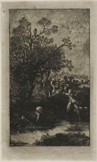 Hunters Surprised by Death, 1857, Rodolphe Bresdin, French, 1825-1885, France, Etching on light