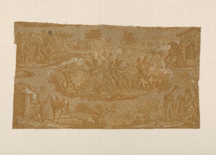 Cambronne at Waterloo (Furnishing Fabric), 1820/25, Manufactured by Hartmann et Fils, France,