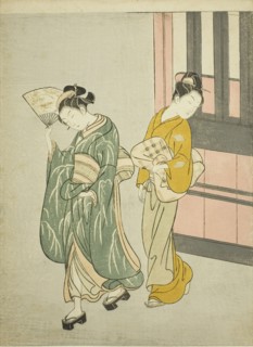 Clearing Breeze from a Fan (Ogi no seiran), from the series Eight Views of the Parlor (Zashiki