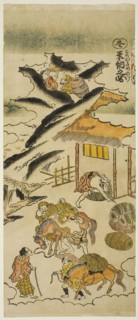 Winter: Storing Rice (Fuyu: kome osame no zu), No. 4 from the series The Four Seasons of Farmers