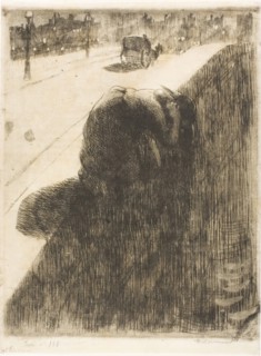 Suicide, plate eleven from Woman, c. 1886, Albert Besnard, French, 1849-1934, France, Etching and