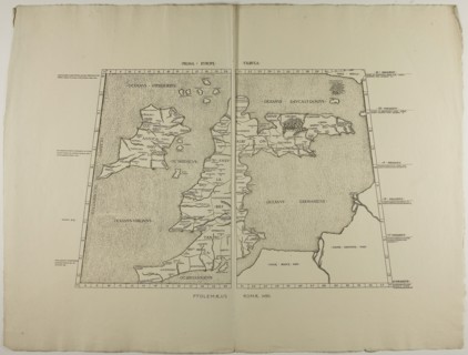 Prima Europe Tabula: Ptolemaeus Romae 1490, 1490, reprinted 1889, Unknown Artist, English, 19th