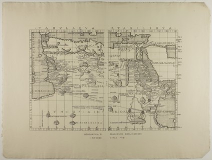 Map of Libya, the Middle East and North Africa, 1478, reprinted 1889, Unknown Artist (English, 19th