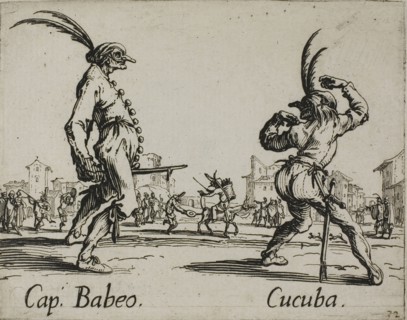 Cucorongna-Pernoualla, from Balli di Sfessania, c. 1622, Jacques Callot, French, 1592-1635, France,