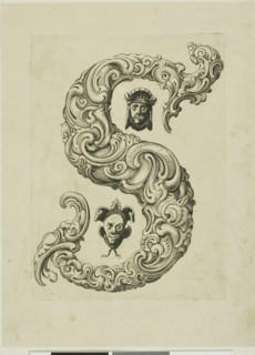 Letter S, 1630, Peter Aubry, German, 1596-1668, Germany, Engraving on paper, 240 x 176 mm