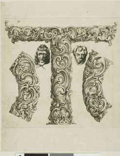 Letter T, 1630, Peter Aubry, German, 1596-1668, Germany, Engraving on paper, 252 x 199 mm