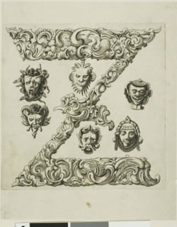 Letter Z, 1630, Peter Aubry, German, 1596-1668, Germany, Engraving on paper, 228 x 182 mm