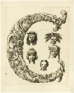 Letter C, 1630, Peter Aubry, German, 1596-1668, Germany, Engraving on paper, 208 x 165 mm