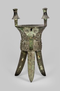 Goblet (jia), Late Shang dynasty, 13th century–1046 B.C., China, Bronze, 51.5 × 23.5 cm (20 1/4 × 9