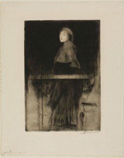 Woman in a Cape, 1889, Albert Besnard, French, 1849-1934, France, Etching, drypoint and roulette on