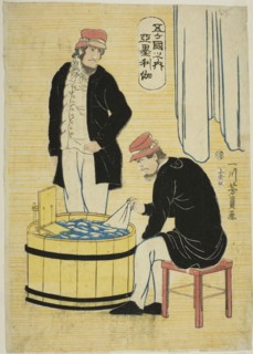 Among the Five Nations: Americans (Gokakoku no uchi, Amerikajin), 1861, Utagawa Yoshikazu,