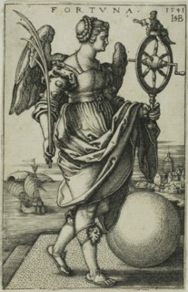 Fortune, 1541, Sebald Beham, German, 1500-1550, Germany, Engraving in black on ivory laid paper, 78
