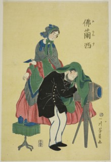 French photographer, 1861, Utagawa Yoshikazu, Japanese, active c. 1850–70, Japan, Color woodblock