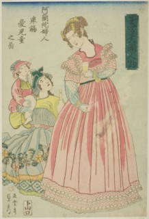 Dutch Woman Making a Toast to Her Children (Oranda fujin kyosho aijido no zu), from the series