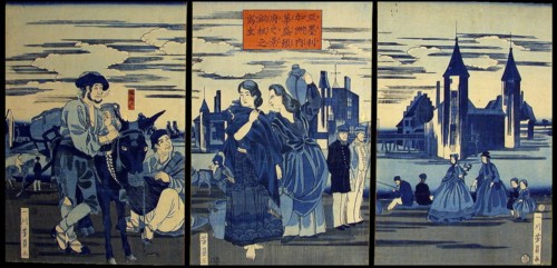 Sketch of a Copperplate Print of the City of Washington (Amerika shu no uchi washintonfu no kei