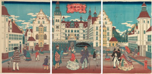 A Picture of Prosperity: America (Amerika shin no zu), 1861, Utagawa Hiroshige II (Shigenobu),