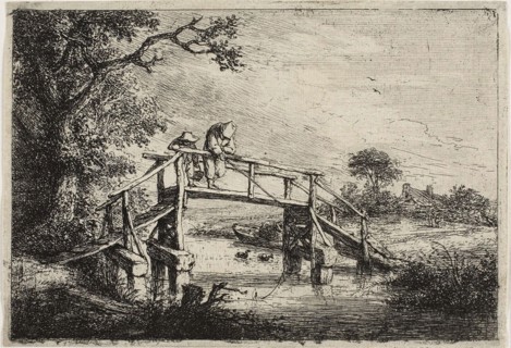The Anglers, c. 1647, Adriaen van Ostade, Dutch, 1610-1685, Holland, Etching in black on cream laid