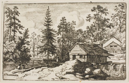 Woman Watching a Skiff, n.d., Allart van Everdingen, Dutch, 1621-1675, Holland, Etching on paper,