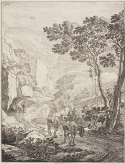 The Two Mules, from a set of four Italian Landscapes, 1645/50, Jan Both, Dutch, c. 1618-1652,