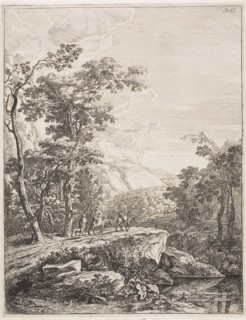Upright Italian Landscapes: Woman on a Mule, n.d., Jan Both, Dutch, c. 1618-1652, Holland, Etching