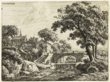 The Two Bridges, 1650/60, Antoni Waterlo, Dutch, 1609-1690, Holland, Etching on paper, 150 x 203 mm