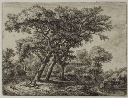 Two Hunters Resting, n.d., Anthoni Waterlo, Dutch, 1609-1690, Holland, Etching on paper, 155 x 206