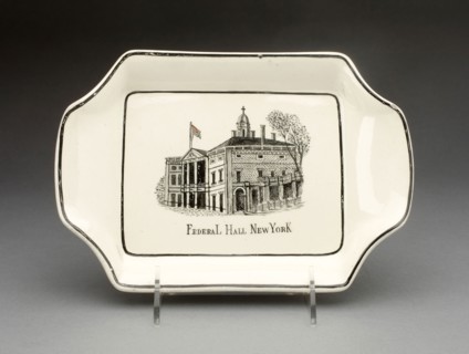 Dish, c. 1926, Wedgwood, England, Earthenware with black transfer-print decoration, 22.2 × 15.1 cm