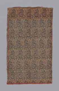 Fragment (Dress Fabric), 1801/50, Iran (Persia), Iran, Silk and gold wound on yellow silk core,