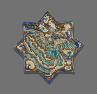 Star-Shaped Tile with Phoenix, Ilkhanid dynasty (1256–1353), late 13th century, Iran, possibly