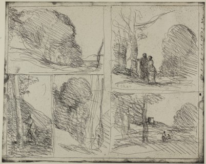 The Garden of Pericles, 1856, Jean-Baptiste-Camille Corot, French, 1796-1875, France, Cliché-verre
