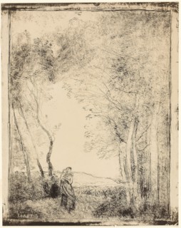 Young Mother at the Edge of the Woods, 1856, Jean-Baptiste-Camille Corot, French, 1796-1875,