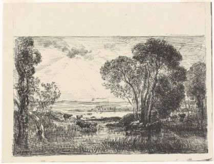 The Hydraulic Machine, 1862, Charles François Daubigny, French, 1817-1878, France, Cliché-verre on