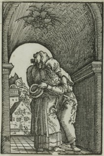 The Meeting of Joachim and Anne, from The Fall and Redemption of Man, 1513, Albrecht Altdorfer,