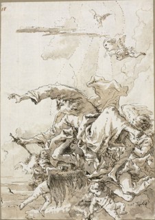 God the Father Supported by Angels in Clouds, II, c. 1759, Giovanni Domenico Tiepolo, Italian,