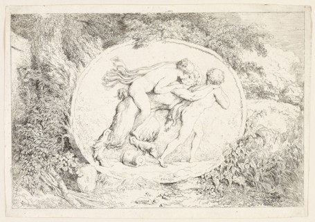 Nymph Riding on a Satyr’s Back, from Bacchanales, or Satyrs’ Games, 1763, Jean Honoré Fragonard,