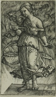 Dido Killing Herself, 1520/30, Albrecht Altdorfer, German, c.1480-1538, Germany, Engraving in black