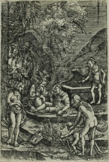 The Dream of Paris, 1515/1518, Albrecht Altdorfer, German, c.1480-1538, Germany, Engraving in black