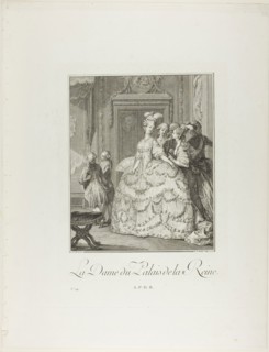 The Queen’s Lady-in-Waiting, from Monument du Costume Physique et Moral de la fin du Dix-huitième