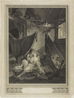 Les Soins Tardifs, c. 1770, Nicolas Delaunay (French, 1739-1792), after Pierre-Antoine Baudouin