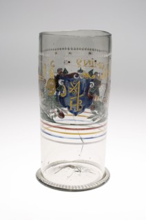 Large Beaker (Humpen), 1608, Bohemia, Czech Republic, Bohemia, Glass, H. 26 cm (10 1/4 in.)