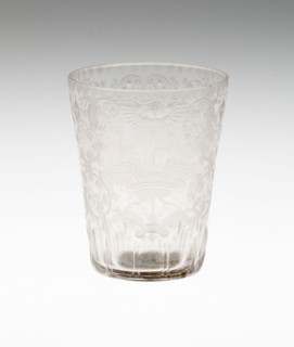 Beaker, c. 1690, Bohemia, Czech Republic, Bohemia, Glass, 7.9 × 6.2 cm (3 1/8 × 2 7/16 in.)