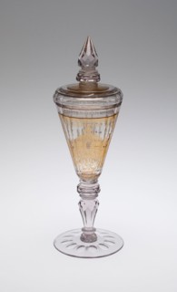 Covered Goblet (Pokal), c. 1730, Bohemia, Czech Republic, Bohemia, Double-walled glass with gold